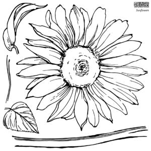 IOD Designs Stamp - Sunflower 12' x 12