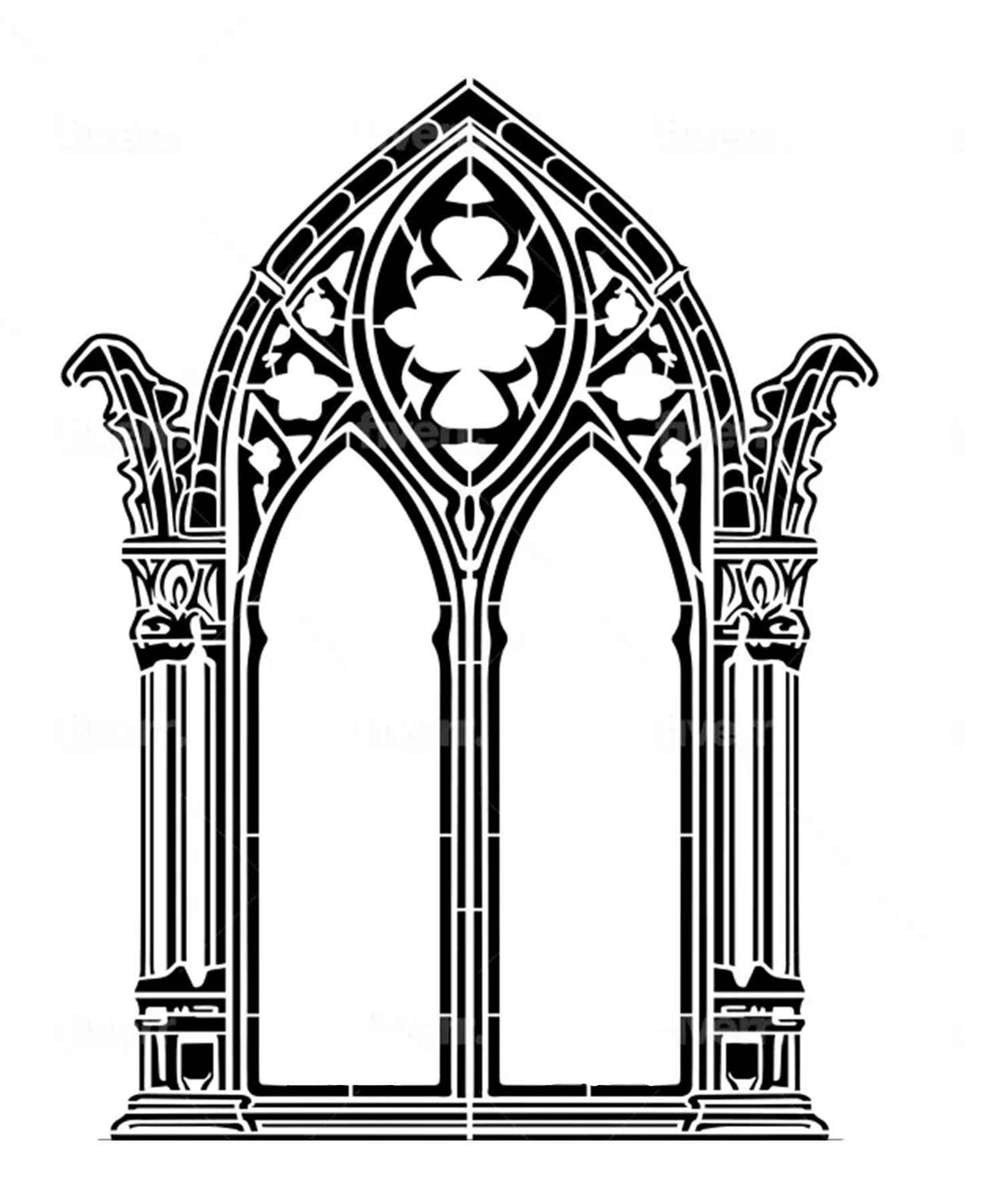Roycycled Treasure Stencil - Gothic Window