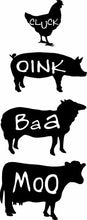 Load image into Gallery viewer, Wood Signs - cluck, Oink, Baa, Moo
