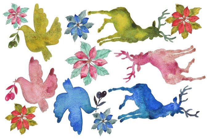 Decoupage Paper - Watercolor Animals